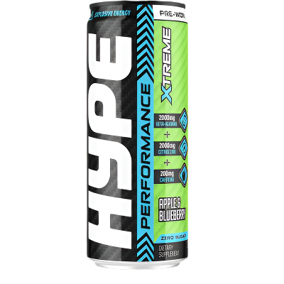 Hype Pre Workout Ready To Drink - 24x330ml - Apple & Blueberry