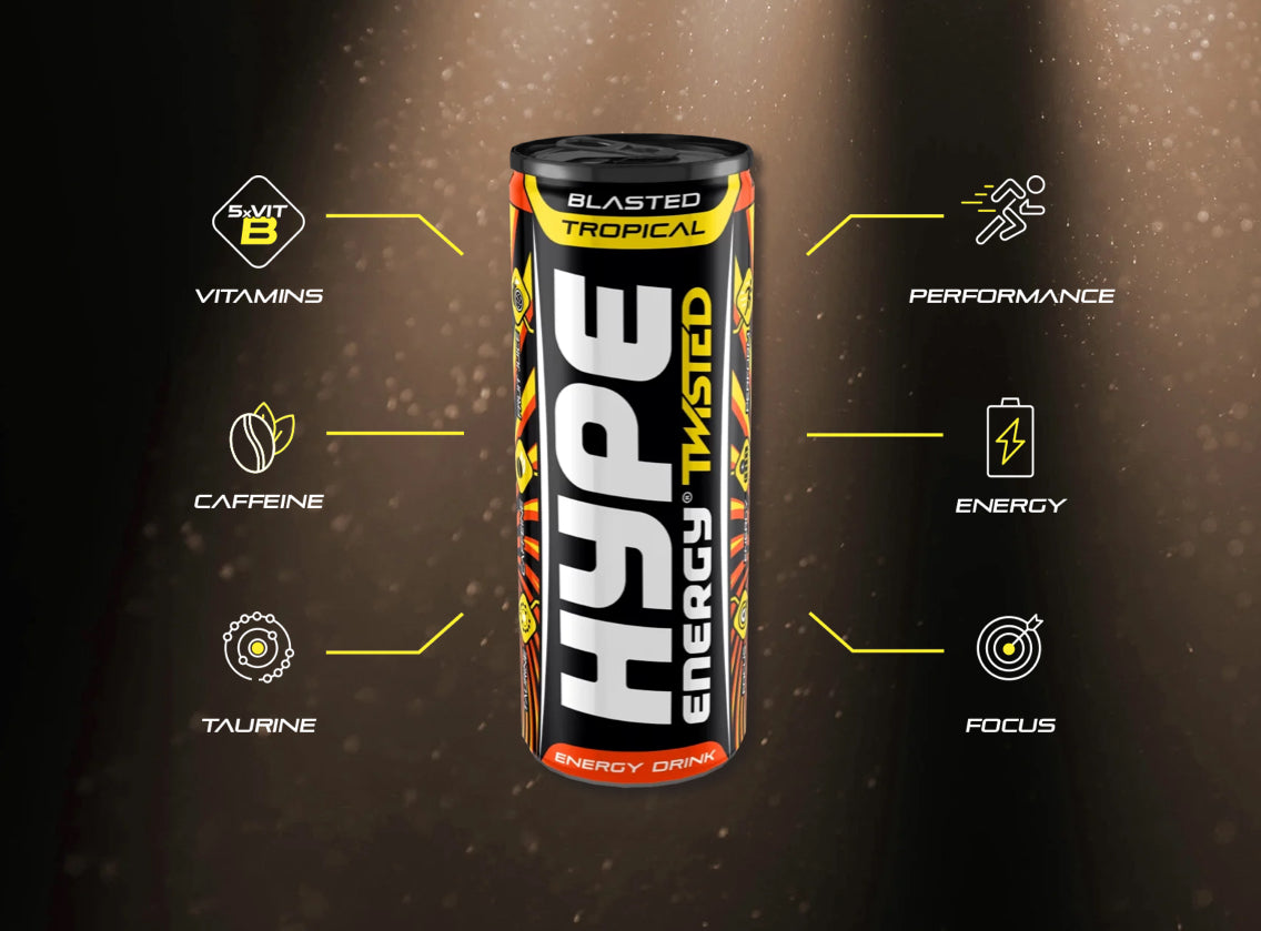 Blasted Tropical Mango & Passionfruit 12x250ml - Hype Energy UK